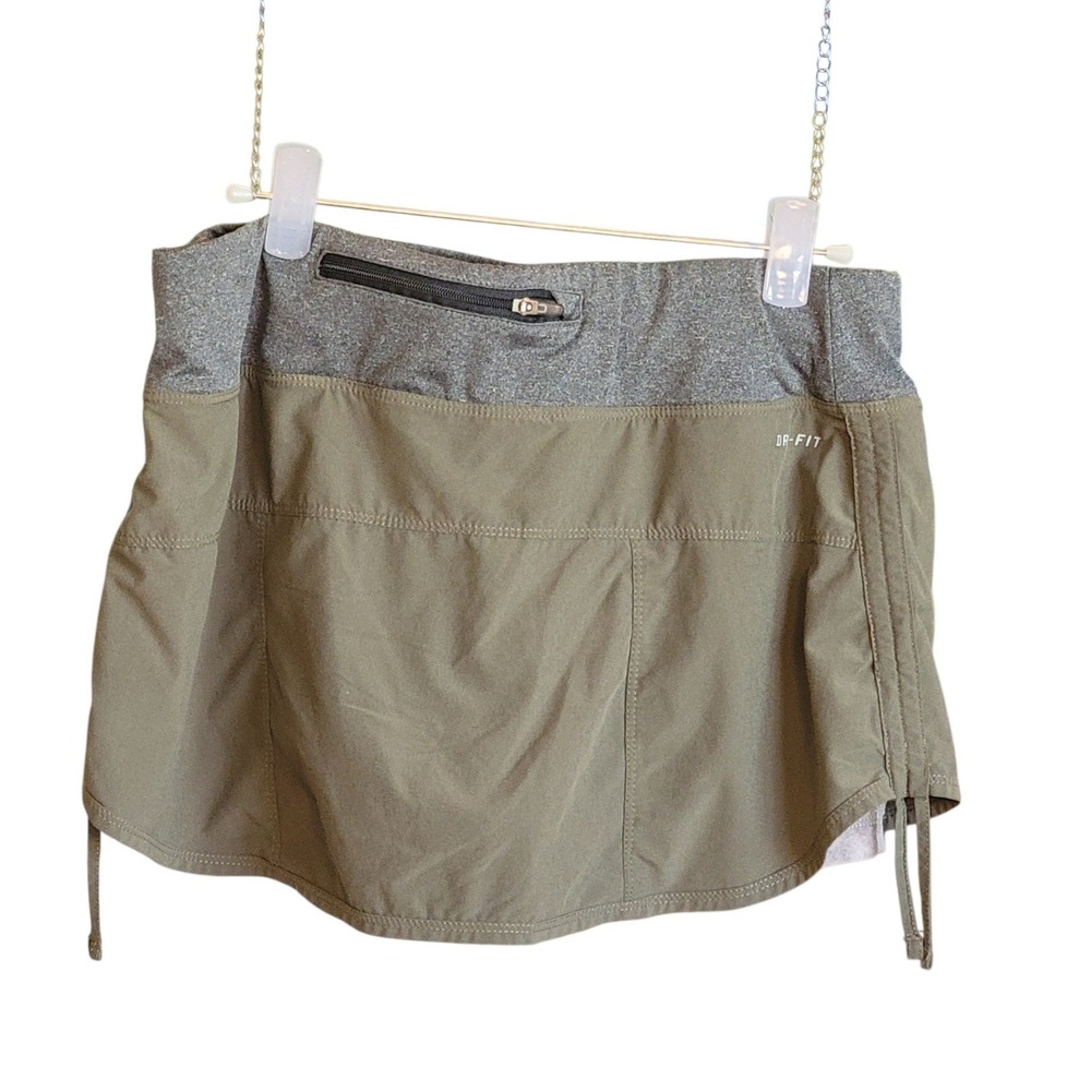 Nike Dri-FIT Women Running Skort Medium Olive Green Grey Tie Dye 542625-372